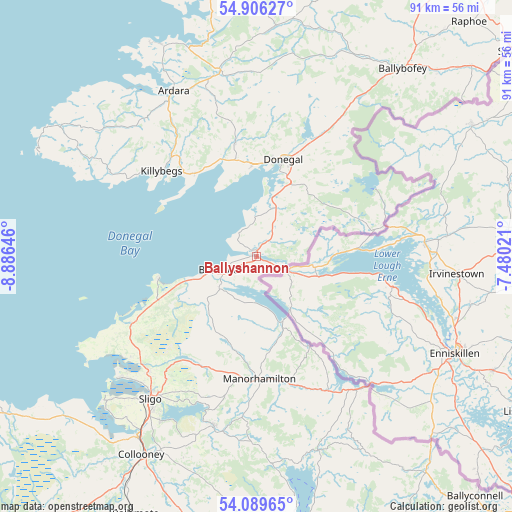 Ballyshannon on map