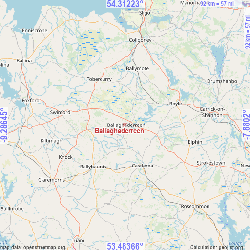 Ballaghaderreen on map