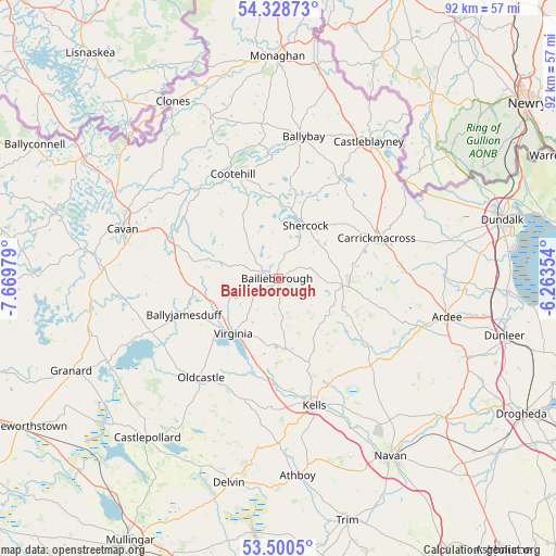 Bailieborough on map
