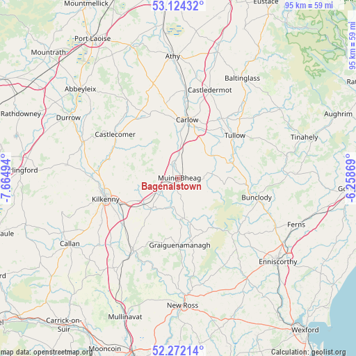 Bagenalstown on map