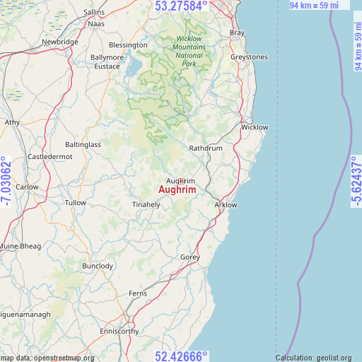Aughrim on map