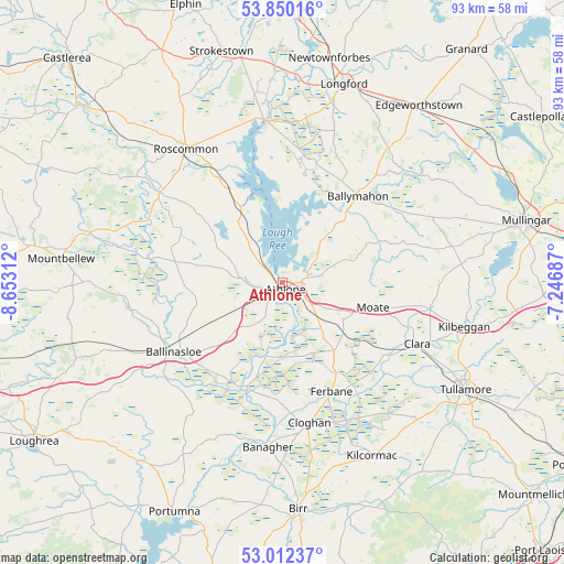 Athlone on map