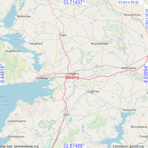 Athenry on map