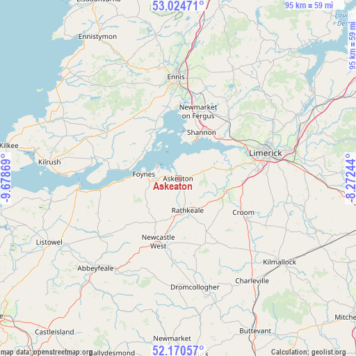 Askeaton on map
