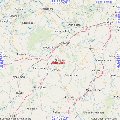 Abbeyleix on map