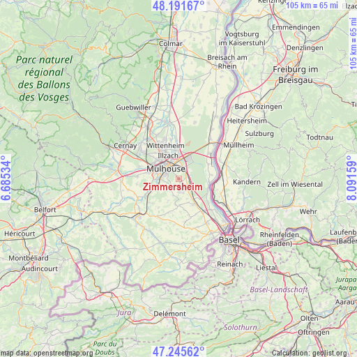 Zimmersheim on map
