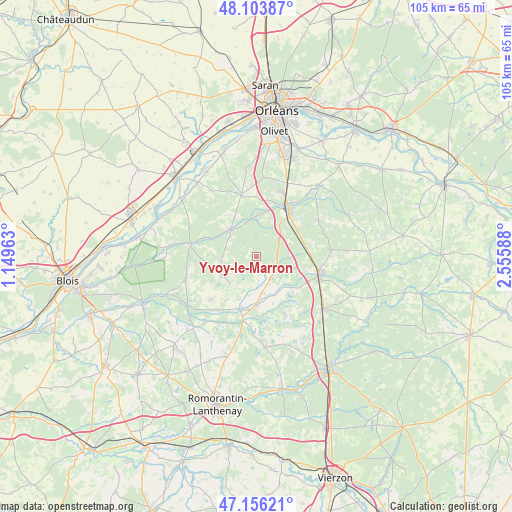 Yvoy-le-Marron on map