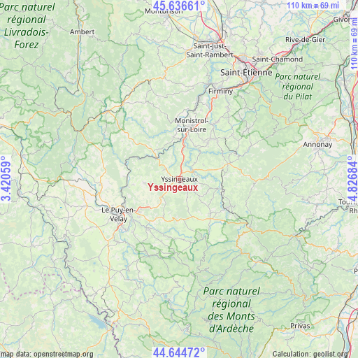 Yssingeaux on map