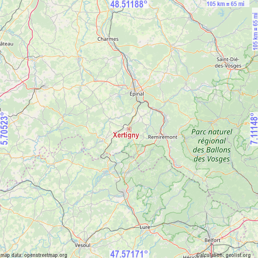 Xertigny on map