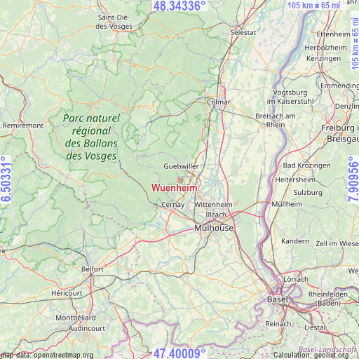 Wuenheim on map