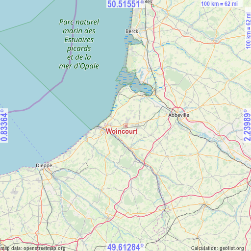 Woincourt on map