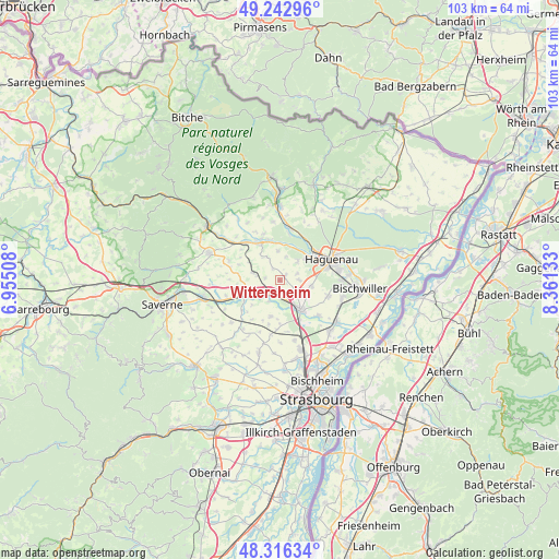 Wittersheim on map