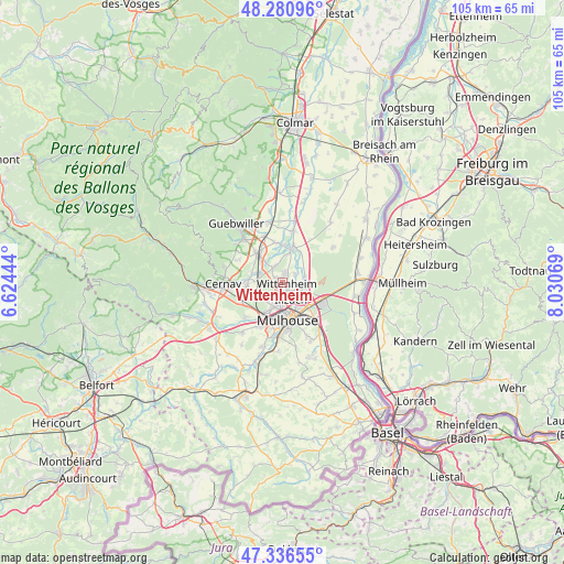 Wittenheim on map