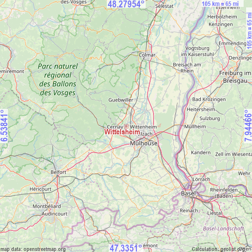 Wittelsheim on map