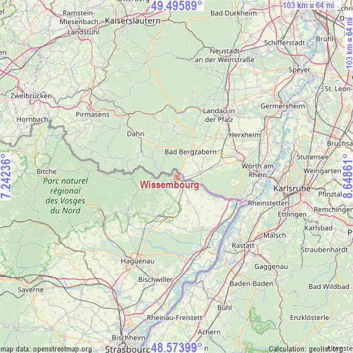 Wissembourg on map