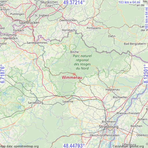 Wimmenau on map