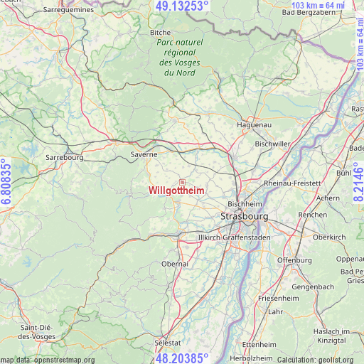 Willgottheim on map