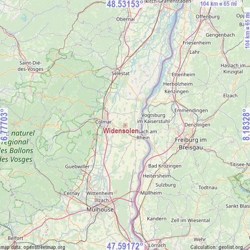 Widensolen on map