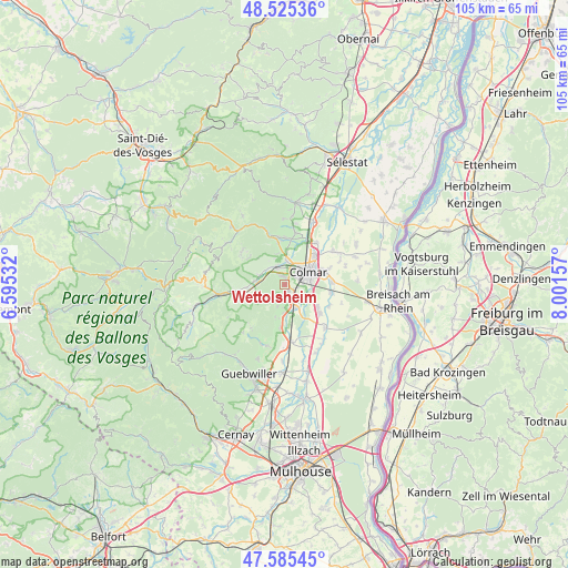 Wettolsheim on map