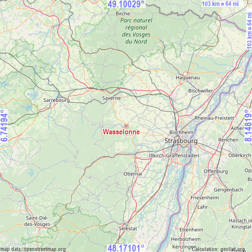 Wasselonne on map