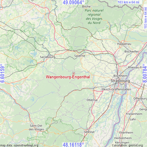 Wangenbourg-Engenthal on map