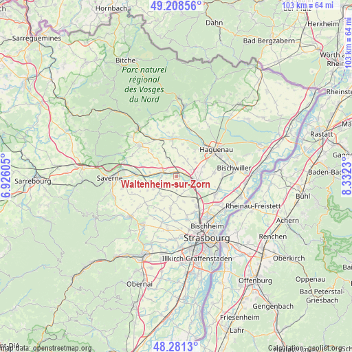 Waltenheim-sur-Zorn on map