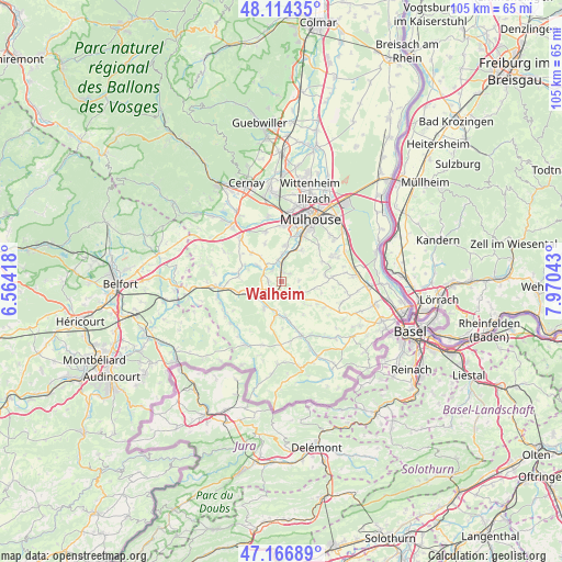 Walheim on map