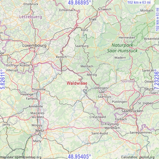 Waldwisse on map