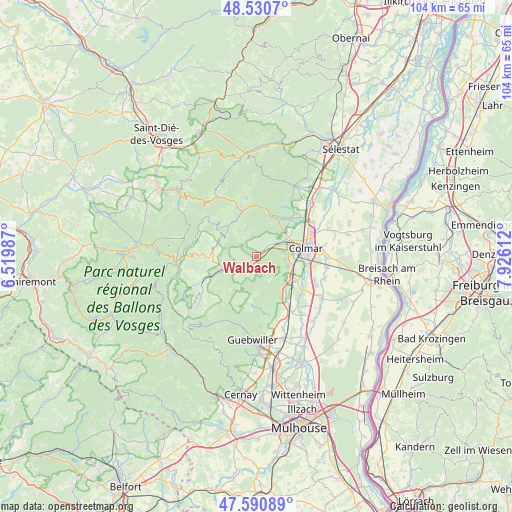 Walbach on map