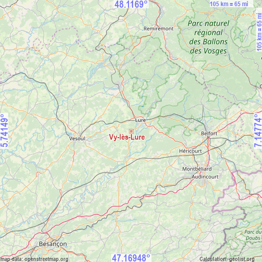 Vy-lès-Lure on map