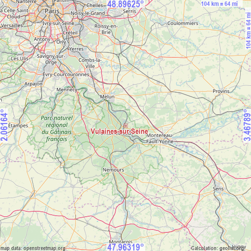 Vulaines-sur-Seine on map