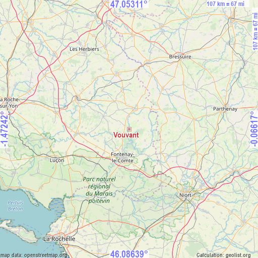 Vouvant on map