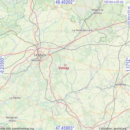 Volnay on map