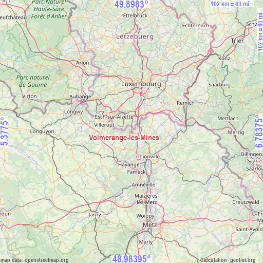 Volmerange-les-Mines on map