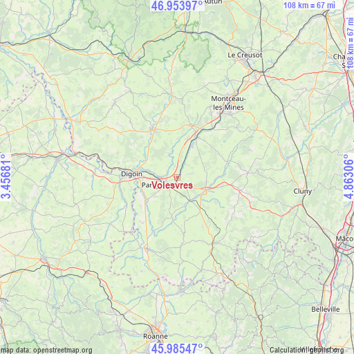 Volesvres on map