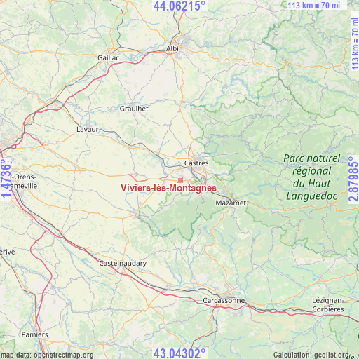 Viviers-lès-Montagnes on map