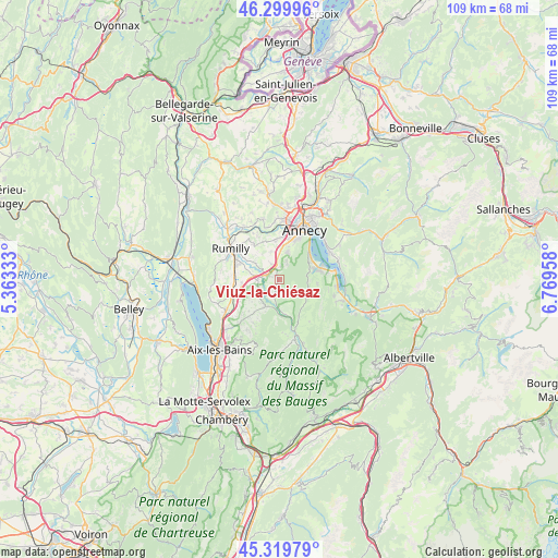 Viuz-la-Chiésaz on map