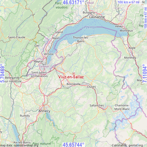 Viuz-en-Sallaz on map