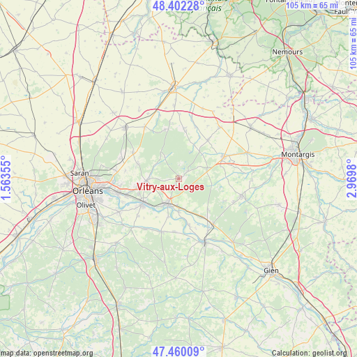 Vitry-aux-Loges on map