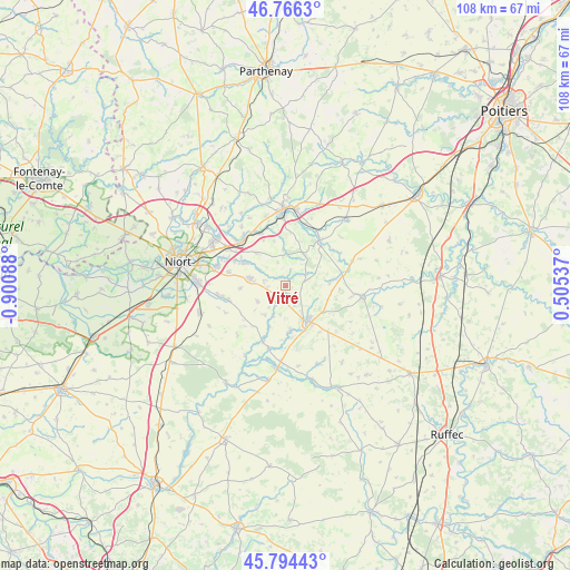 Vitré on map