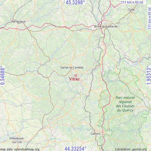 Vitrac on map