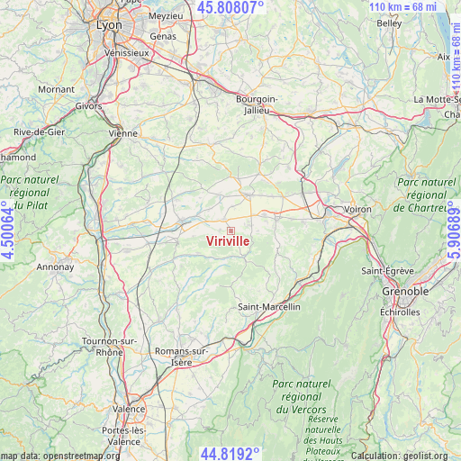 Viriville on map