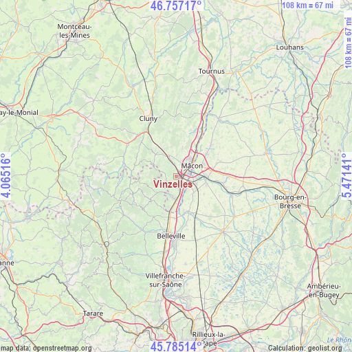 Vinzelles on map