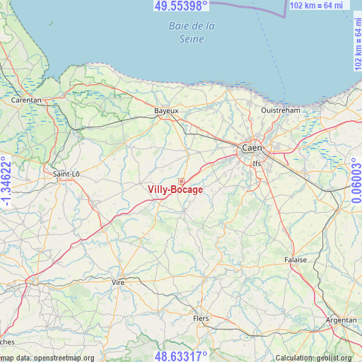 Villy-Bocage on map