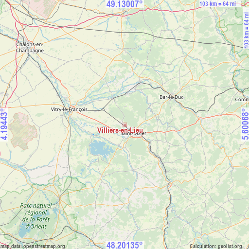 Villiers-en-Lieu on map