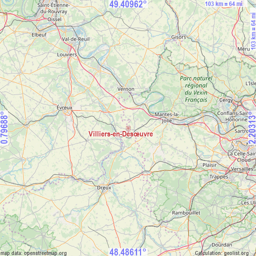 Villiers-en-Désœuvre on map