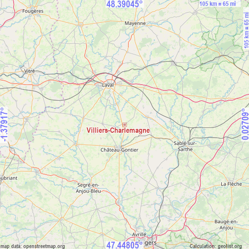 Villiers-Charlemagne on map