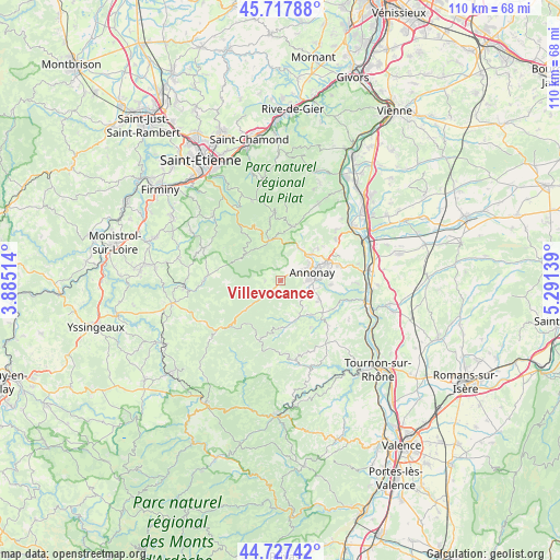 Villevocance on map