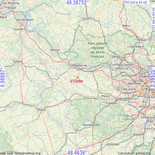 Villette on map