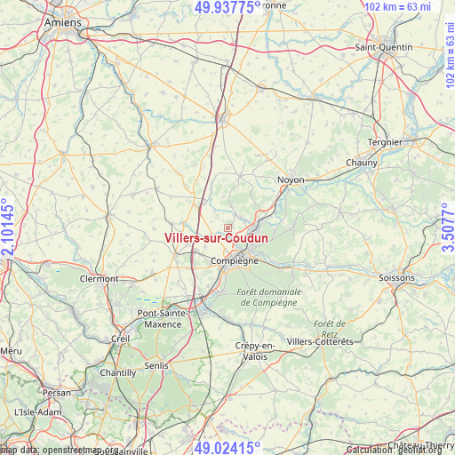 Villers-sur-Coudun on map